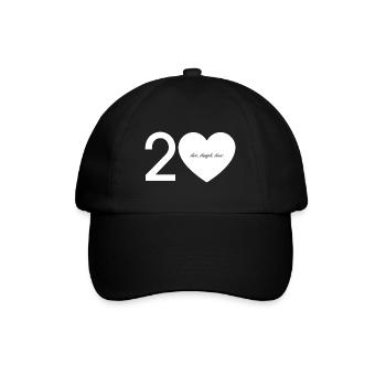 20 avec cœur - vivre. rire. Amour. - Casquette classique - noir/noir - Devant