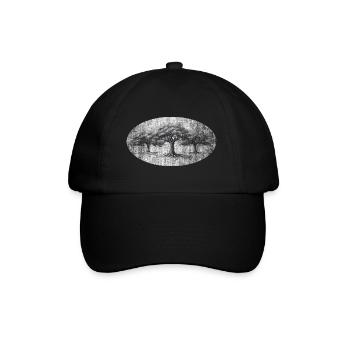 Old trees tree wisdom retro - Baseball Cap - black/black - Front