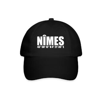Nîmes Koordinaten - Baseballkappe - Schwarz/Schwarz - Vorne