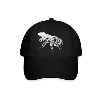 Biene weiß - Baseballkappe - Schwarz/Schwarz - Vorne