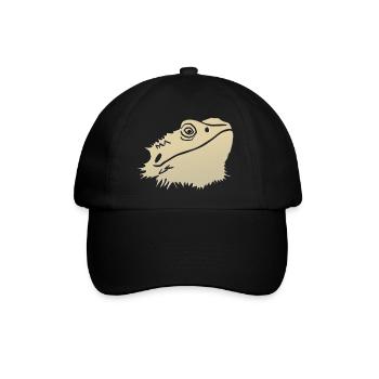 Bartagame Bearded Dragon - Baseballkappe - Schwarz/Schwarz - Vorne