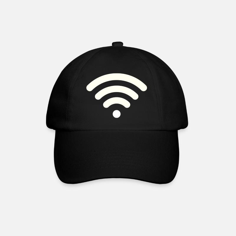 Wifi Weiß - Baseballkappe - Schwarz/Schwarz