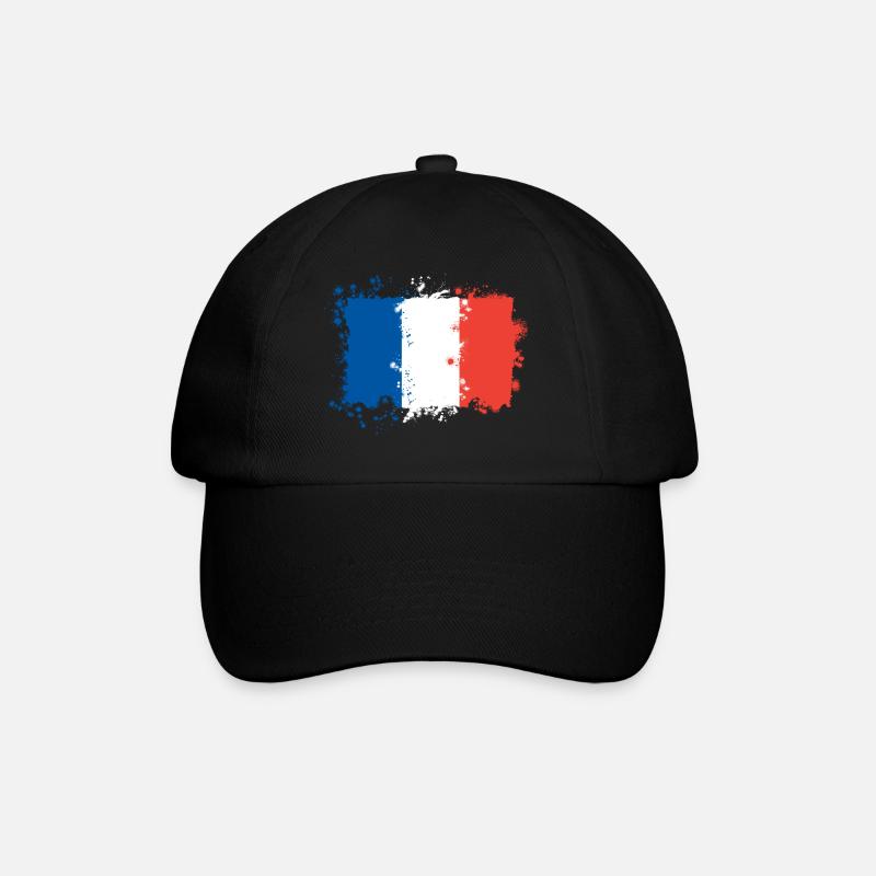 Frankreich flagge - Baseballkappe - Schwarz/Schwarz