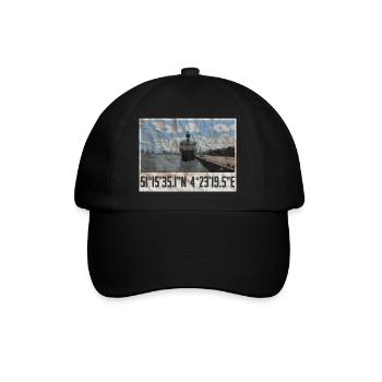 Conception du port d’Anvers avec coordonnées géographiques - Casquette classique - noir/noir - Devant