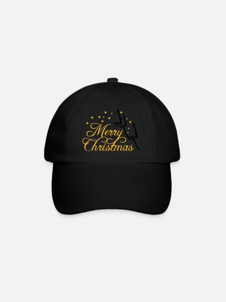 tannen berg tannenbaum sterne nacht merry christma - Baseballkappe - Schwarz/Schwarz
