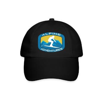 alpine adventures, skiing, snowboarding, extreme sports - Baseball Cap - black/black - Front