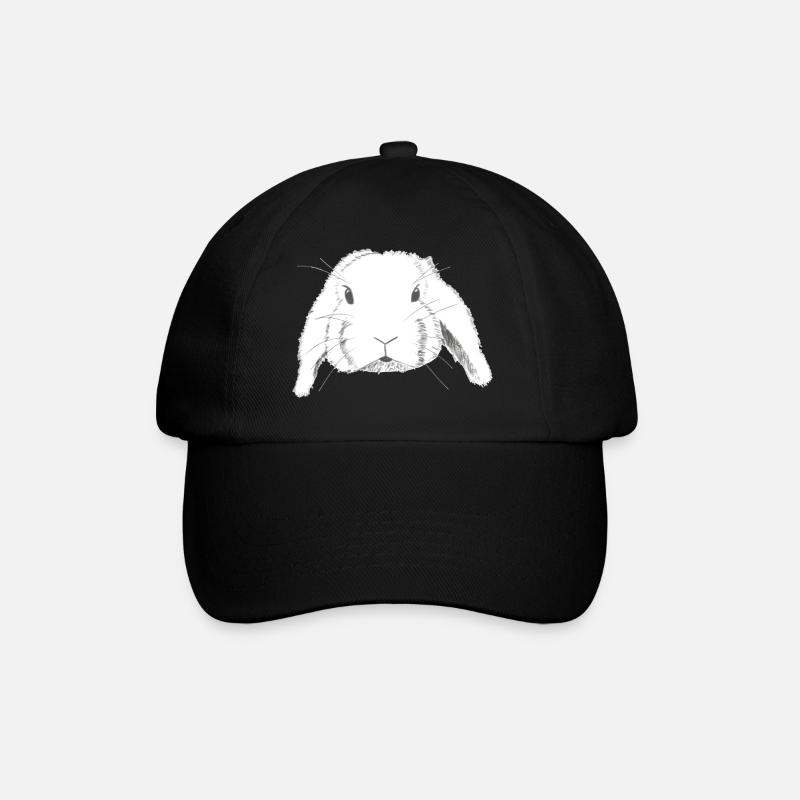 Bélier lapin dessin - Casquette classique - noir/noir