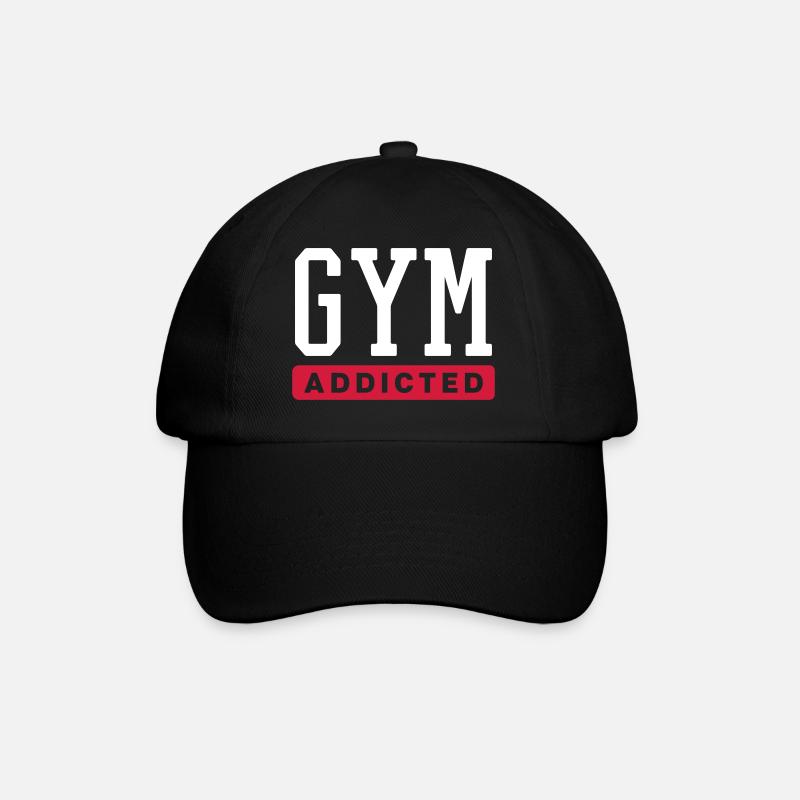 GYM ADDICT - Baseballkappe - Schwarz/Schwarz