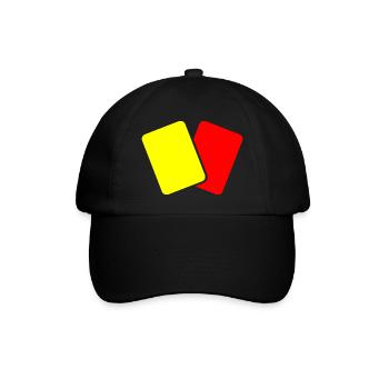 Red & yellow card soccer - Baseball Cap - black/black - Front