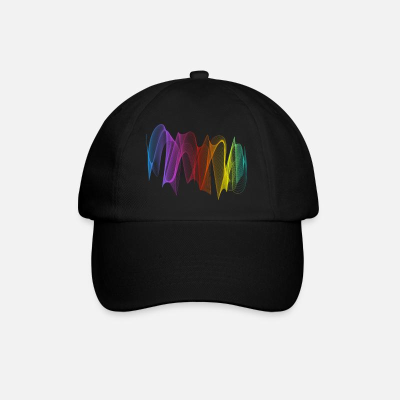 Abstract Lines Design 07 - Baseball Cap - black/black