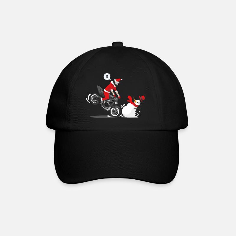 Christmas motorcycle stop - Baseball Cap - black/black