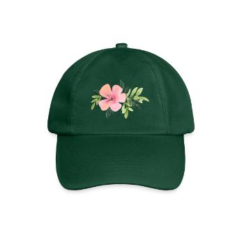 Pink flower - Baseball Cap - bottle green - Front