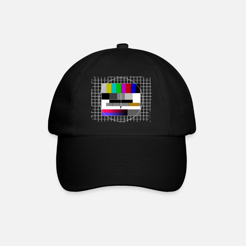 Testbild TV Fernsehen Standbild Retro Vintage - Baseballkappe - Schwarz/Schwarz