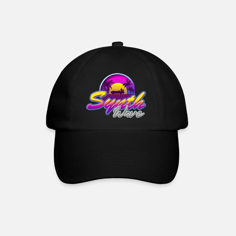 Synth-Wave Music Neon-Vibe Electrowave sunset - Baseballkappe - Schwarz/Schwarz