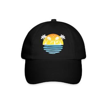 Palmiers Été soleil mer et plage - Casquette classique - noir/noir - Devant