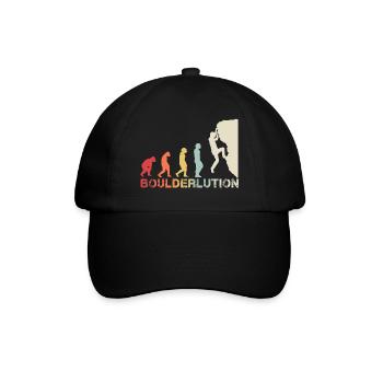 Bouldern Klettern Evolution Bergsteiger Vintage - Baseballkappe - Schwarz/Schwarz - Vorne