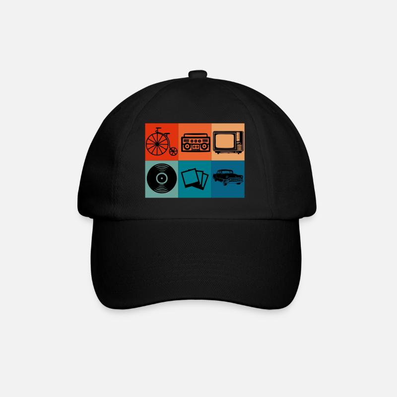 Vintage - Baseballkappe - Schwarz/Schwarz