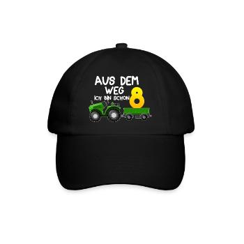 aus dem weg ich bin schon 8 Traktor Jungen 8 Jahre - Baseballkappe - Schwarz/Schwarz - Vorne