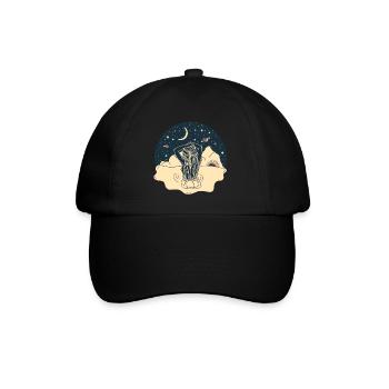 Nature, Sun, Moon, Stars, Sky, Water, Planet - Baseball Cap - black/black - Front