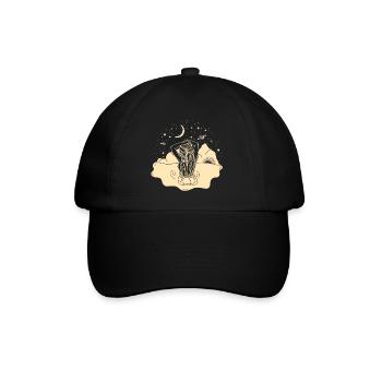 Nature, Sun, Moon, Stars, Sky, Water, Planet - Baseball Cap - black/black - Front