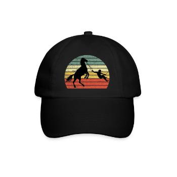 Cheval- Je fais mes propres cascades rétro vintage - Casquette classique - noir/noir - Devant