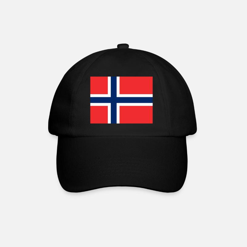 Norwegen - Baseballkappe - Schwarz/Schwarz
