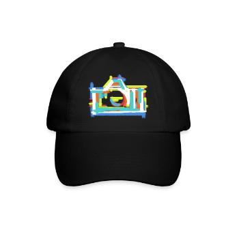 Colorful Vintage Abstract Art Painting Creative - Baseball Cap - black/black - Front
