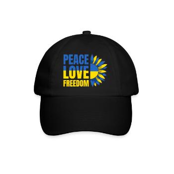 Ukraine Flag Peace Ukrainian Flag Peace - Baseball Cap - black/black - Front