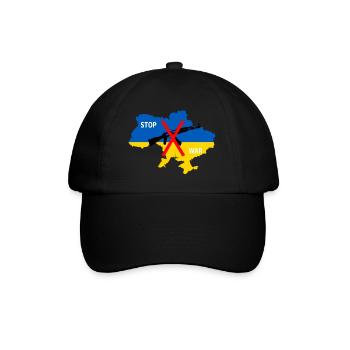 Support Ukraine, Ukraine - stop the war - Baseball Cap - black/black - Front