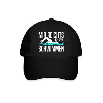 Mir reichts ich gehe Schwimmen Schwimmer - Baseballkappe - Schwarz/Schwarz - Vorne
