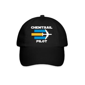 Chemtrailpilot (Flugzeug mit Chemtrails) - Baseballkappe - Schwarz/Schwarz - Vorne