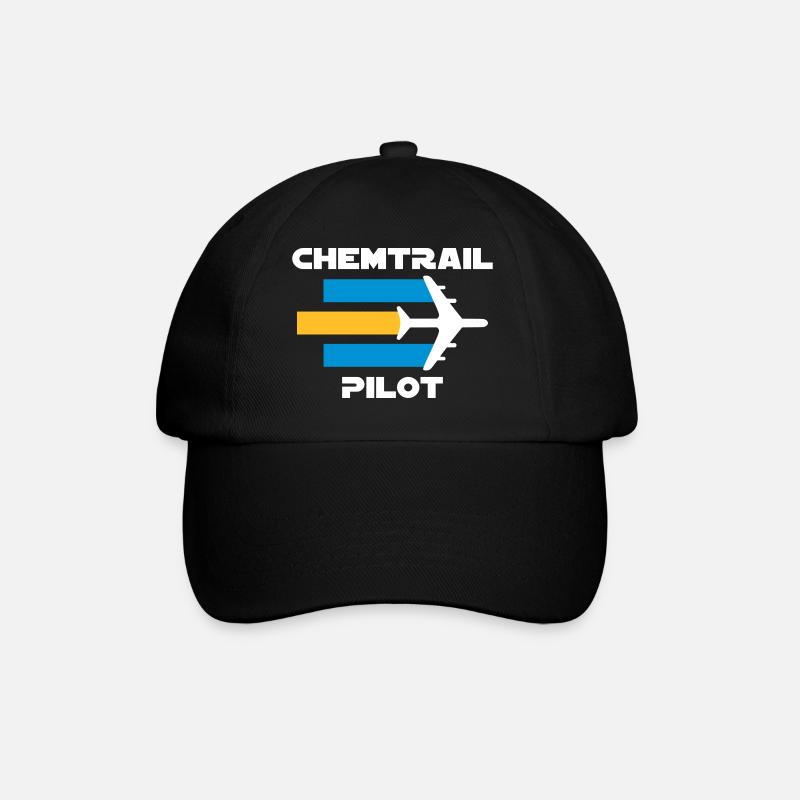 Chemtrailpilot (Flugzeug mit Chemtrails) - Baseballkappe - Schwarz/Schwarz