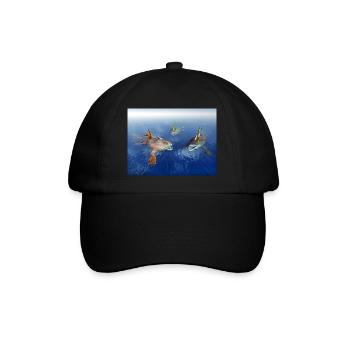 Monstrous fish in the open sea - Baseball Cap - black/black - Front
