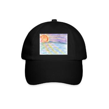 Sonnenuntergang - Baseballkappe - Schwarz/Schwarz - Vorne