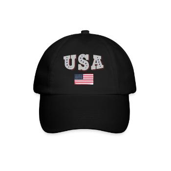 USA Fußball Trikot Amerikanische Flagge - Baseballkappe - Schwarz/Schwarz - Vorne