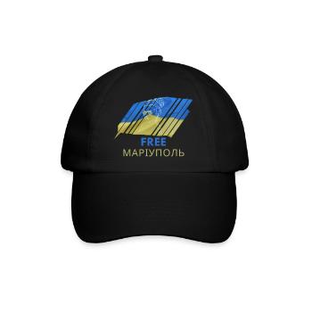Free Маріуполь T-Shirt Ukraine Flagge Geschenk grl - Baseballkappe - Schwarz/Schwarz - Vorne