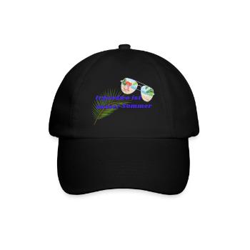 Irgendwo ist immer Sommer - Baseballkappe - Schwarz/Schwarz - Vorne
