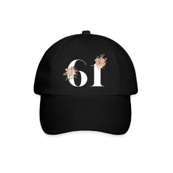 61st anniversary flowers (Gift of 61 years) - Baseball Cap - black/black - Front