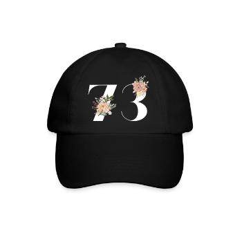 Blumen zum 73. Jahrestag (Geschenk von 73 Jahren) - Baseballkappe - Schwarz/Schwarz - Vorne
