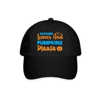 Autumn leaves and pumpkins please - halloween - Baseball Cap - black/black - Front