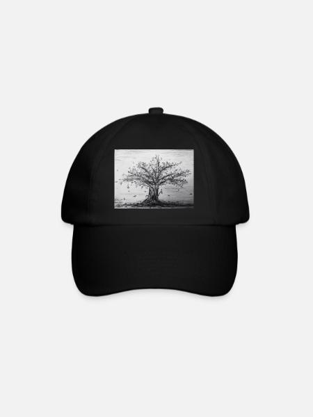 Herbst, Apfelbaum - Baseballkappe - Schwarz/Schwarz