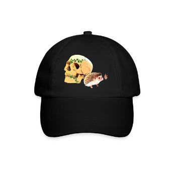 Kleiner neugieriger Igel - Baseballkappe - Schwarz/Schwarz - Vorne