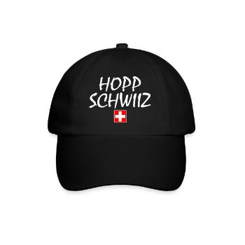 Hopp schwiiz - Baseball Cap - black/black - Front