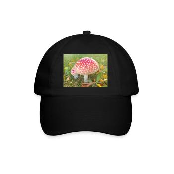 fly agaric also toadstool - Baseball Cap - black/black - Front