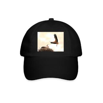Störche - Baseballkappe - Schwarz/Schwarz - Vorne