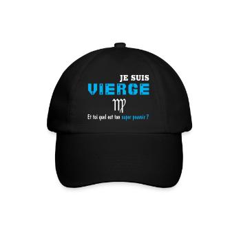 Vierge super pouvoir humour signe du zodiaque - Casquette classique - noir/noir - Devant