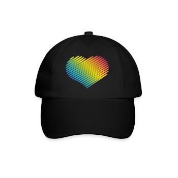 Rainbow Heart (Love / Scribble) - Baseball Cap - black/black - Front