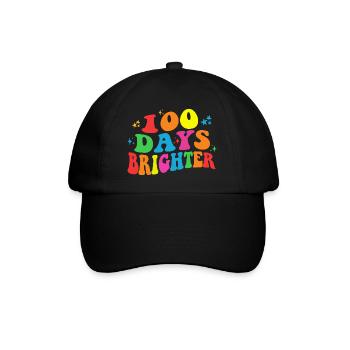 100 days brighter - 100th Day Of School Gift - Baseball Cap - black/black - Front