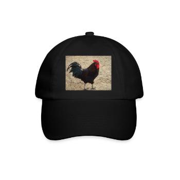 Rooster black and brown feathered - Baseball Cap - black/black - Front