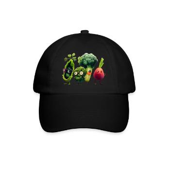 Équipe des légumes végétariens - Casquette classique - noir/noir - Devant
